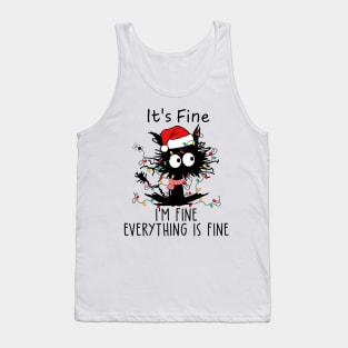 Black Cat Christmas Mess Tank Top